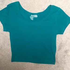 Charlotte Russe blue turquoise small crop top